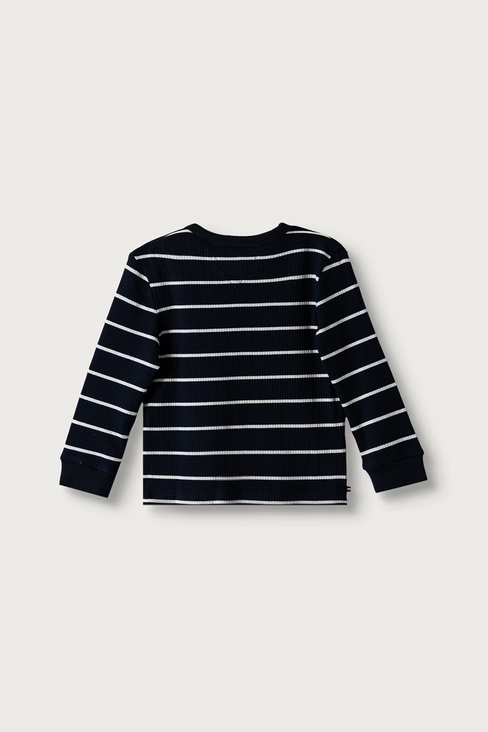 Tommy Hilfiger Longsleeve niemowlęcy bawełniany z elastanem KN0KN02333.9BY2 granatowy AW26
