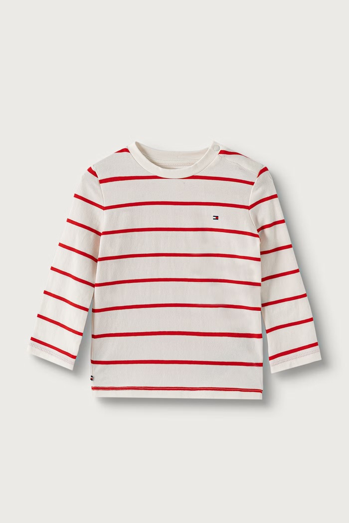 Tommy Hilfiger tričko s dlouhým rukávem kojenecké bavlněné s elastanem 2-pack KN0KN02319.9BY2 červená AW26
