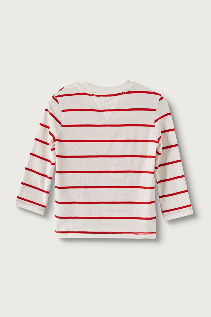 Tommy Hilfiger tričko s dlouhým rukávem kojenecké bavlněné s elastanem 2-pack červená KN0KN02319.9BY2
