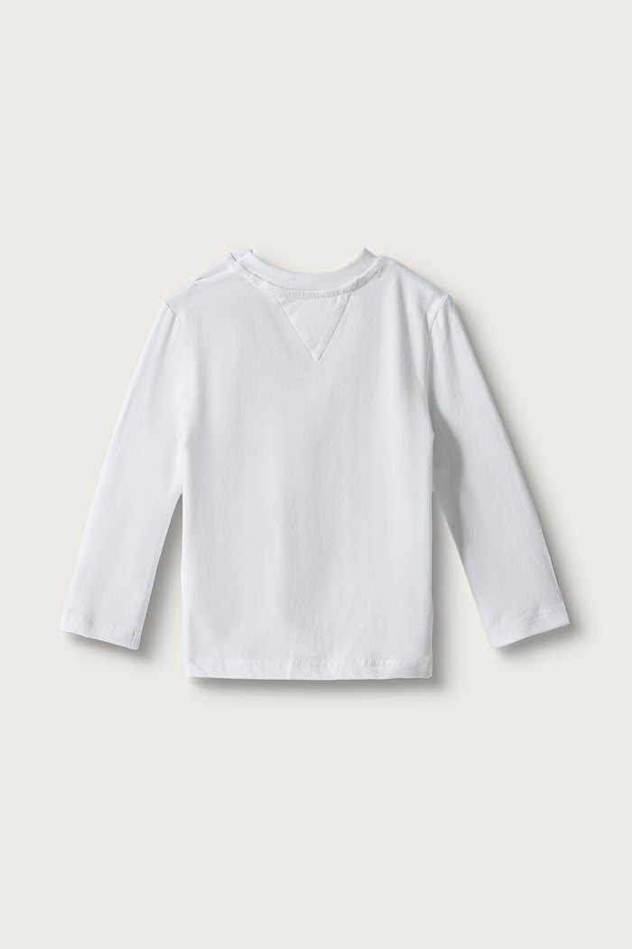 Tommy Hilfiger Longsleeve dziecięcy bawełniany z elastanem KN0KN02330.9BY2 biały AW26