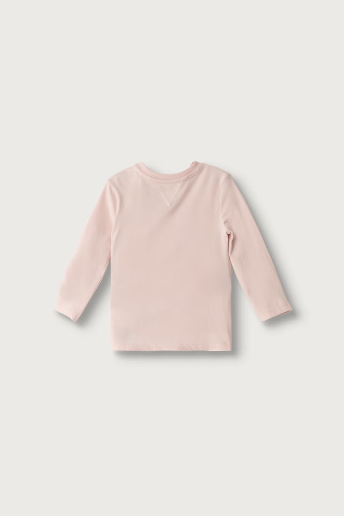 Tommy Hilfiger Longsleeve dziecięcy bawełniany z elastanem KN0KN02330.9BY2 różowy AW26
