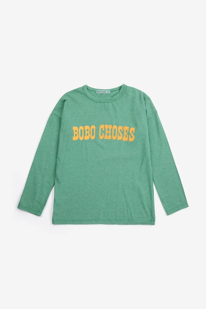 Bobo Choses majica dugih rukava za djecu s pamukom 226AC015 zelena AW26