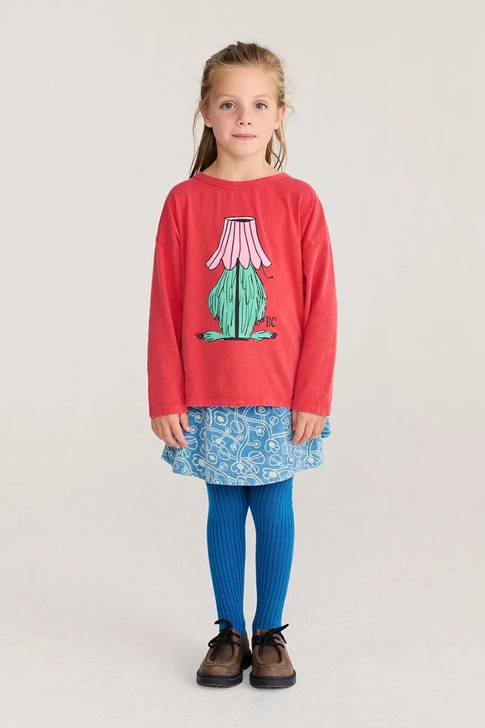 BIMBA Bobo Choses a maniche lunghe per bambini in cotone Hidden Monster 226AC014 rosso