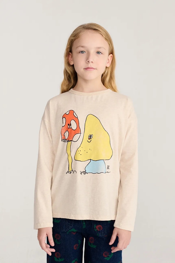 Bobo Choses Μακρυμάνικο παιδικό βαμβακερό Mush Monster μπεζ 226AC012