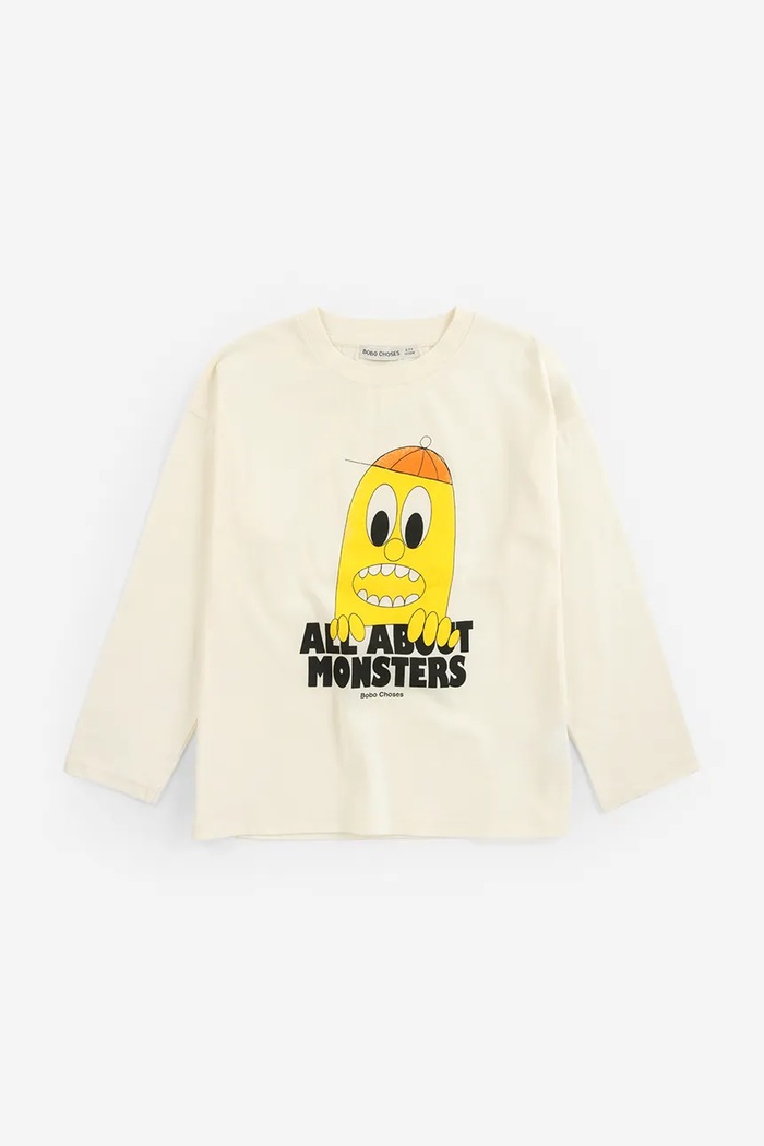 Bobo Choses a maniche lunghe per bambini in cotone Bigtooth Lemon 226AC007 beige AW26