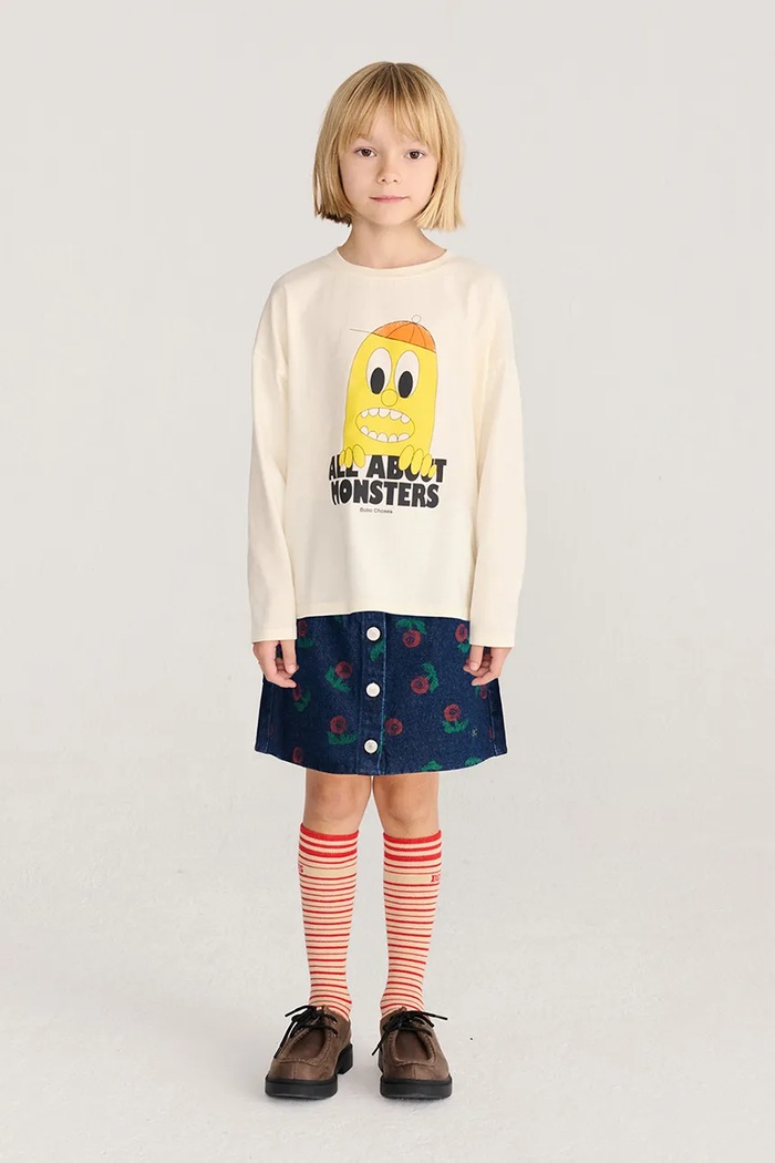 BIMBA Bobo Choses a maniche lunghe per bambini in cotone Bigtooth Lemon 226AC007 beige