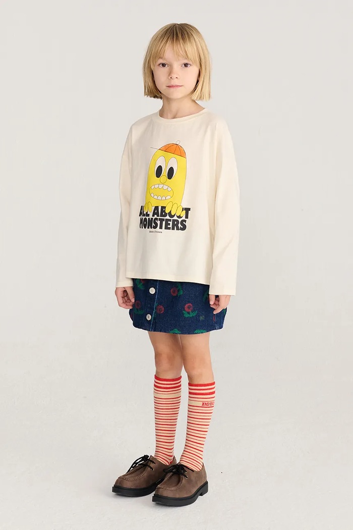 Bobo Choses a maniche lunghe per bambini in cotone Bigtooth Lemon beige 226AC007