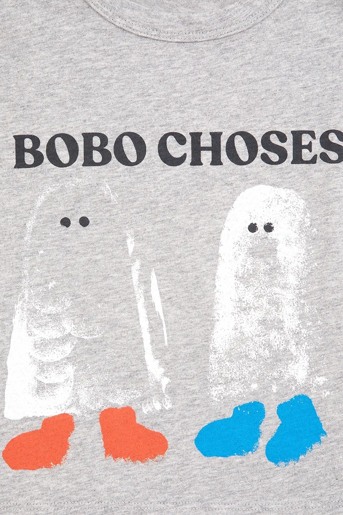 BIMBA Bobo Choses a maniche lunghe per bambini in cotone Booty Ghosts 226AB046 grigio