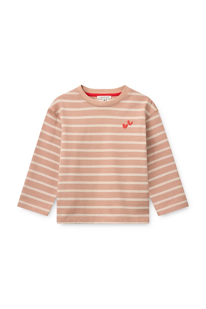 Liewood Longsleeve dziecięcy bawełniany Tyler Stripe LS T-shirt różowy LW20354.9BY2