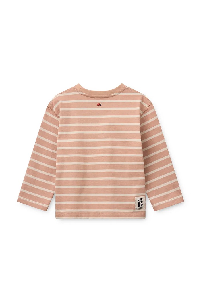 Liewood Longsleeve dziecięcy bawełniany Tyler Stripe LS T-shirt LW20354.9BY2 różowy AW26