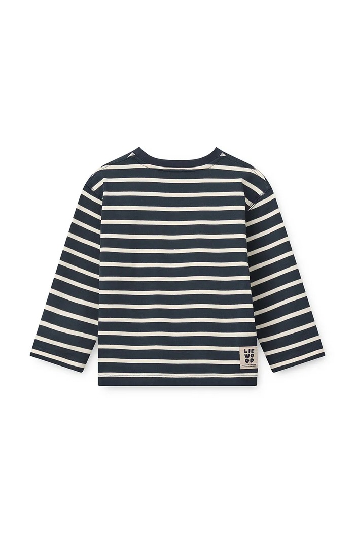Chłopiec Liewood Longsleeve dziecięcy bawełniany Tyler Stripe LS T-shirt LW20354.9BY2 granatowy