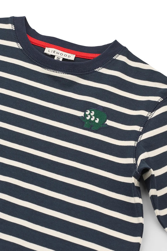 Longsleeve dziecięcy bawełniany Tyler Stripe LS T-shirt Liewood LW20354.9BY2 granatowy