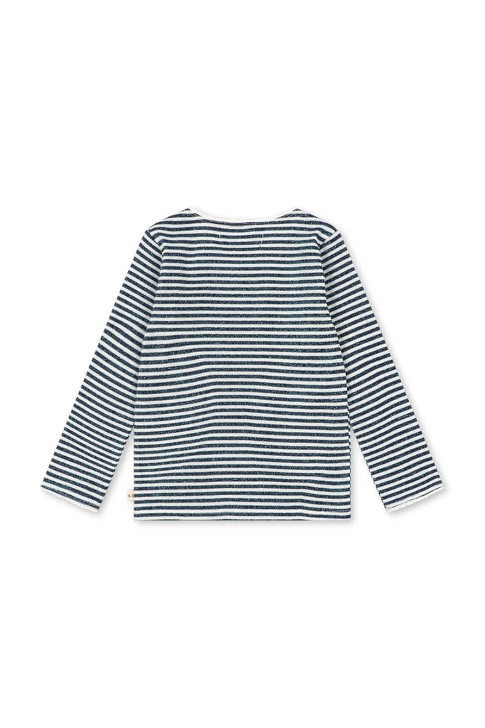 Konges Sløjd Longsleeve dziecięcy z bawełną ROLI STRIPE BLOUSE OCS KS107376.9BY2 niebieski AW26