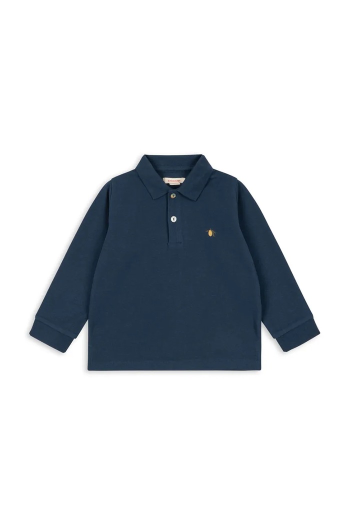 Konges Sløjd Tričko s dlhým rukávom detské bavlnené FLORIAN LS POLO GOTS tmavomodrá KS106024.9BY2