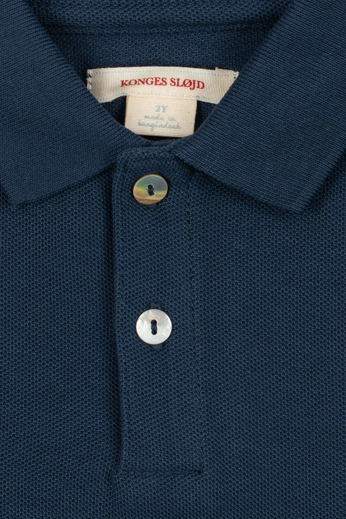 Konges Sløjd Longsleeve dziecięcy bawełniany FLORIAN LS POLO GOTS granatowy KS106024.9BY2
