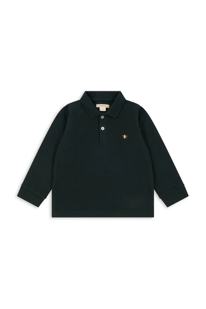 Konges Sløjd Longsleeve dziecięcy bawełniany FLORIAN LS POLO GOTS zielony KS106024.9BY2