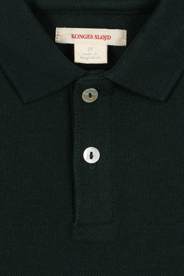 Chłopiec Konges Sløjd Longsleeve dziecięcy bawełniany FLORIAN LS POLO GOTS KS106024.9BY2 zielony