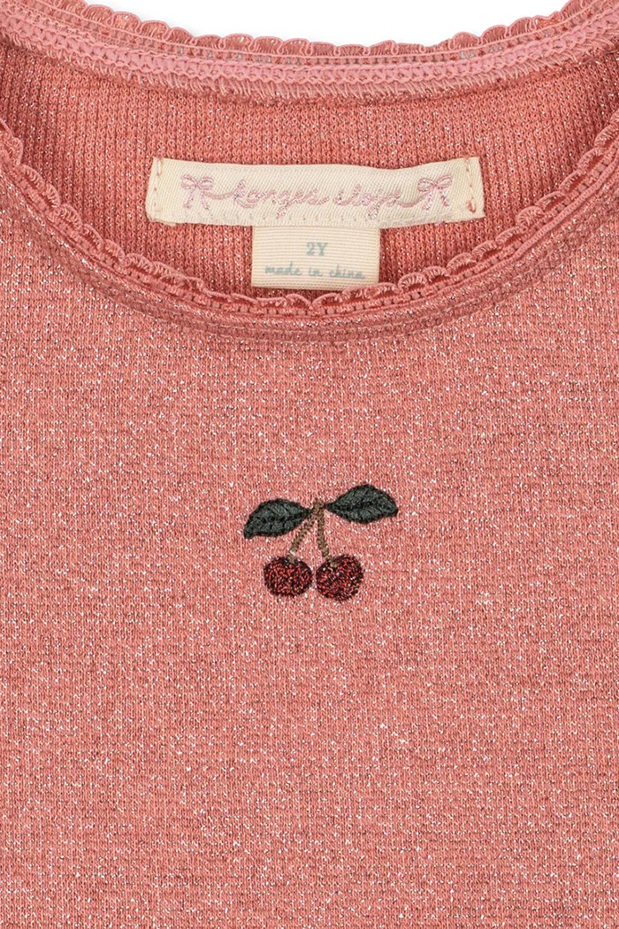 Dječaci Konges Sløjd Majica dugih rukava za djecu s pamukom ROLI BLOUSE OCS KS106214.9BY2 roza