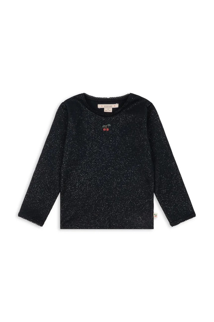 Konges Sløjd Longsleeve dziecięcy z bawełną ROLI BLOUSE OCS czarny KS106214.9BY2
