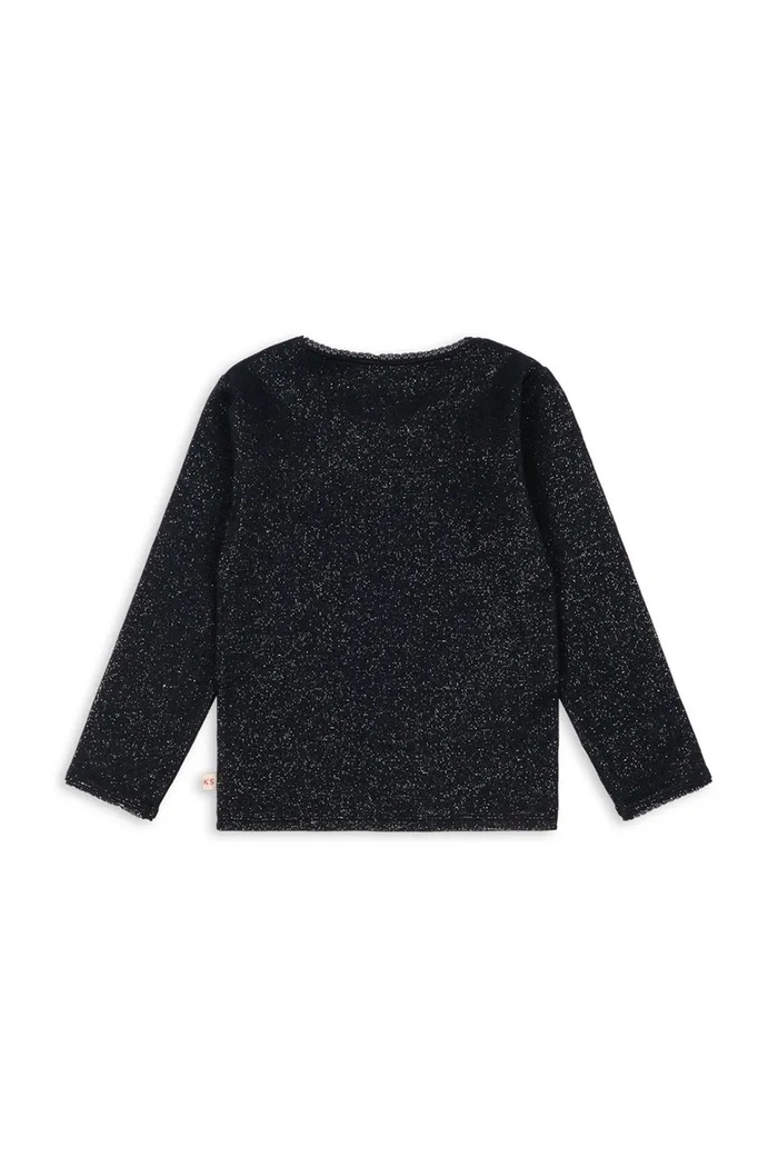 Konges Sløjd Tričko s dlhým rukávom detské s bavlnou ROLI BLOUSE OCS KS106214.9BY2 čierna AW26