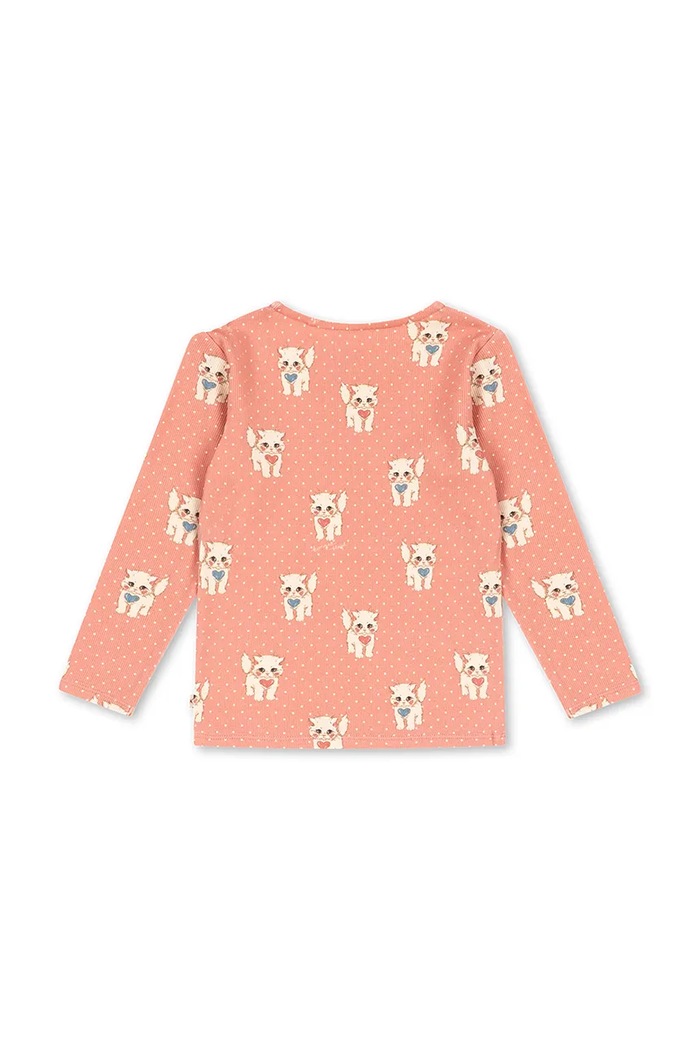 Konges Sløjd Majica dugih rukava za djecu od pamuka s elastanom ELLA LS TEE GOTS KS105983.9BY2 roza AW26