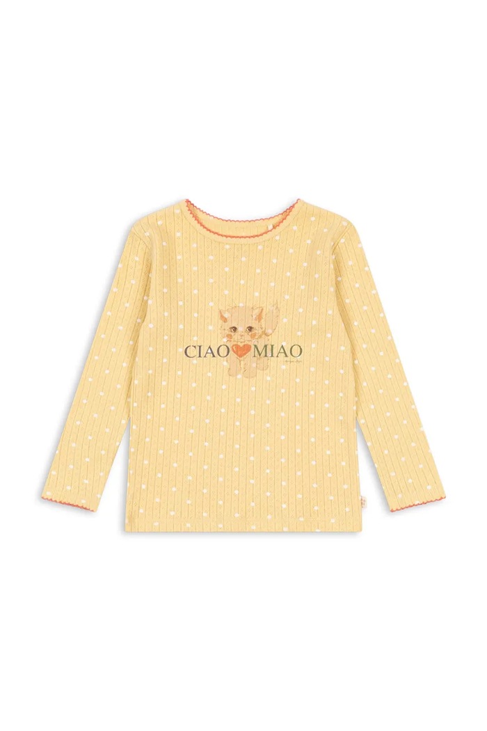 Konges Sløjd Tričko s dlouhým rukávem dětské bavlněné MINNIE BLOUSE GOTS žlutá KS106164.9BY2