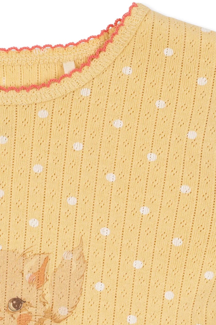 CHLAPEC Konges Sløjd Tričko s dlouhým rukávem dětské bavlněné MINNIE BLOUSE GOTS KS106164.9BY2 žlutá