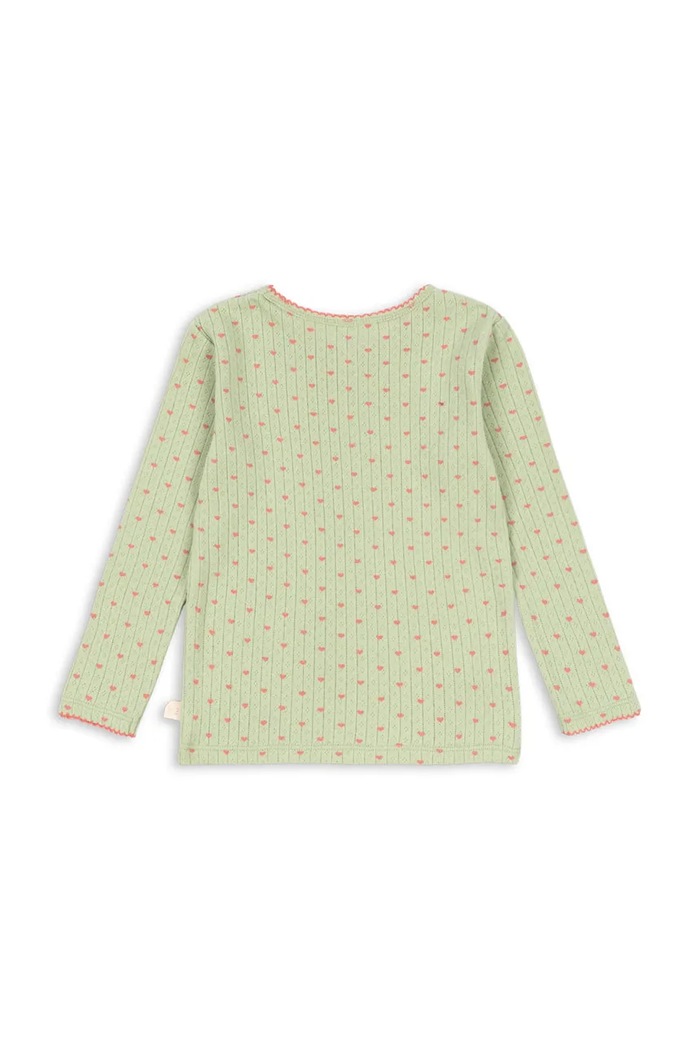 CHLAPEC Konges Sløjd Tričko s dlouhým rukávem dětské bavlněné MINNIE BLOUSE GOTS KS106164.9BY2 zelená