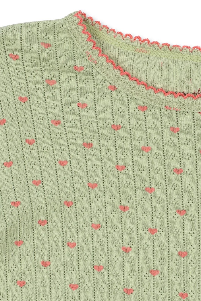 Tričko s dlouhým rukávem dětské bavlněné MINNIE BLOUSE GOTS Konges Sløjd KS106164.9BY2 zelená