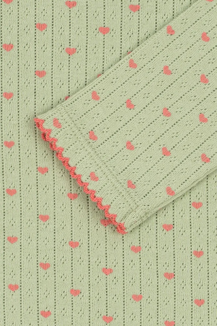 Tričko s dlouhým rukávem dětské bavlněné MINNIE BLOUSE GOTS Konges Sløjd zelená KS106164.9BY2