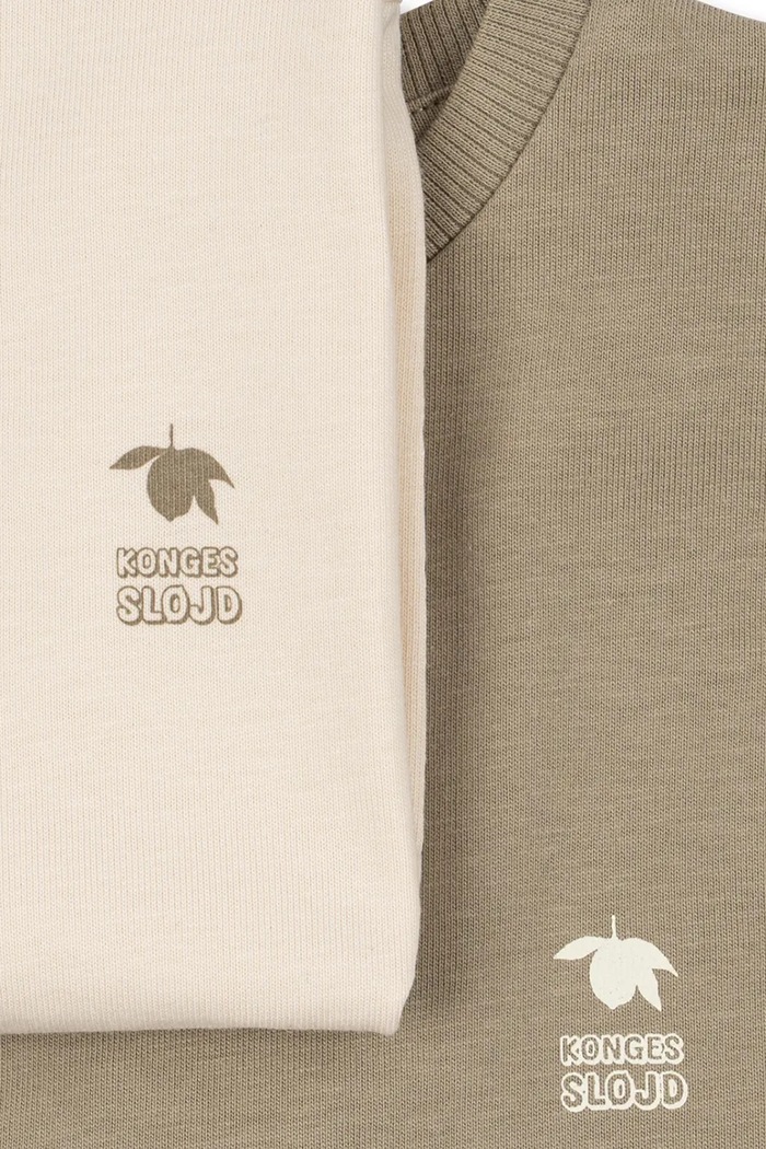 Konges Sløjd tričko s dlhým rukávom detské bavlnené 2 PACK LIN LS TEE GOTS 2-pak zelená KS105846.9BY2