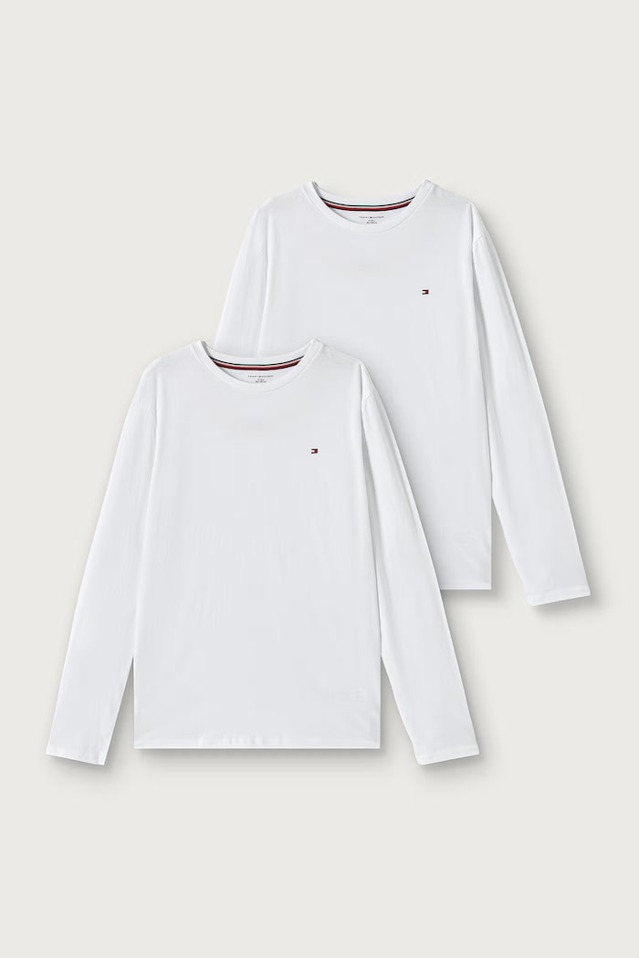 Tommy Hilfiger Longsleeve pentru copii din bumbac pachet de 2 alb UK0UK00077.9BY2