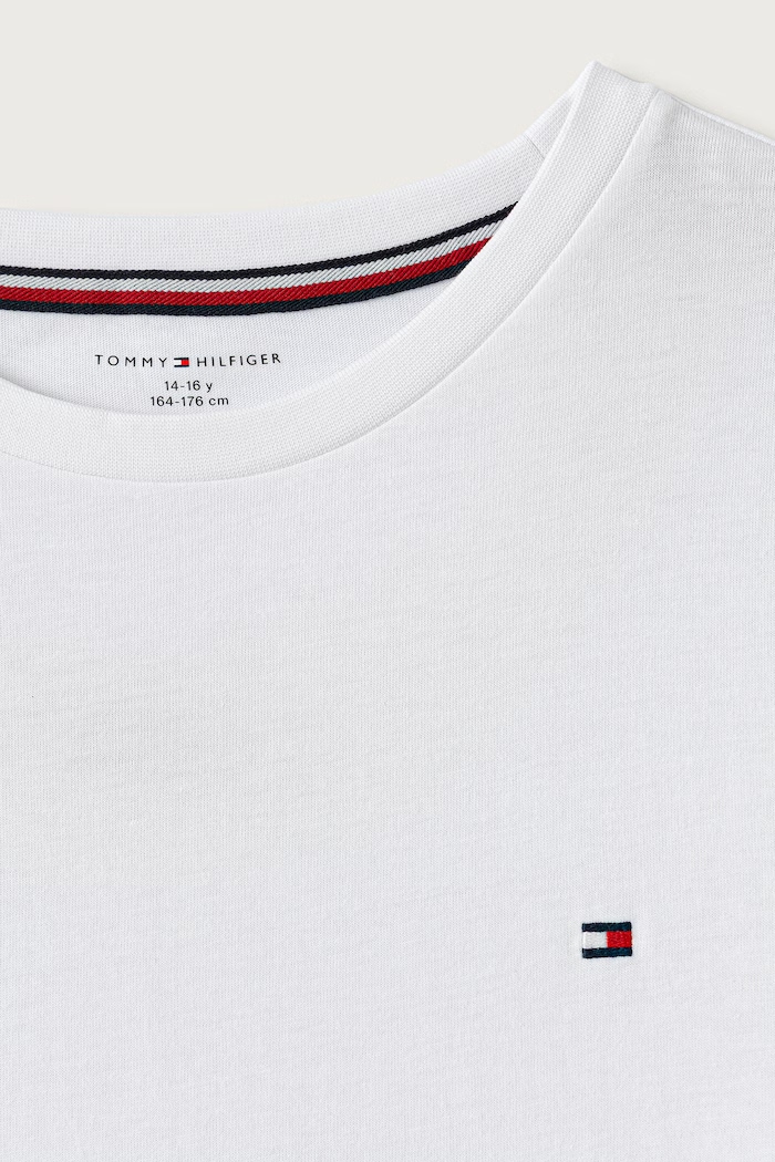 Longsleeve pentru copii din bumbac pachet de 2 Tommy Hilfiger UK0UK00077.9BY2 alb