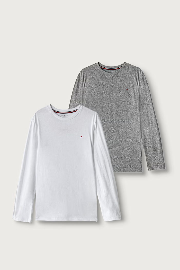 Tommy Hilfiger Longsleeve dziecięcy bawełniany 2-pack szary UK0UK00077.9BY2