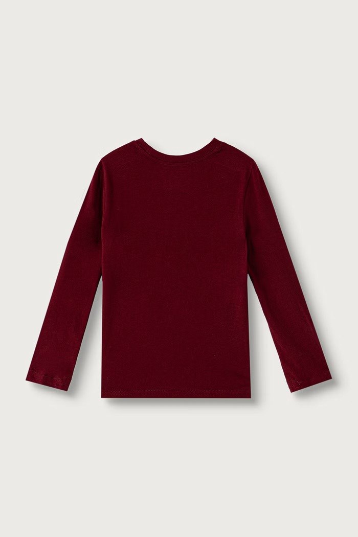 Longsleeve dziecięcy bawełniany 2-pack Tommy Hilfiger UK0UK00077.9BY2 bordowy