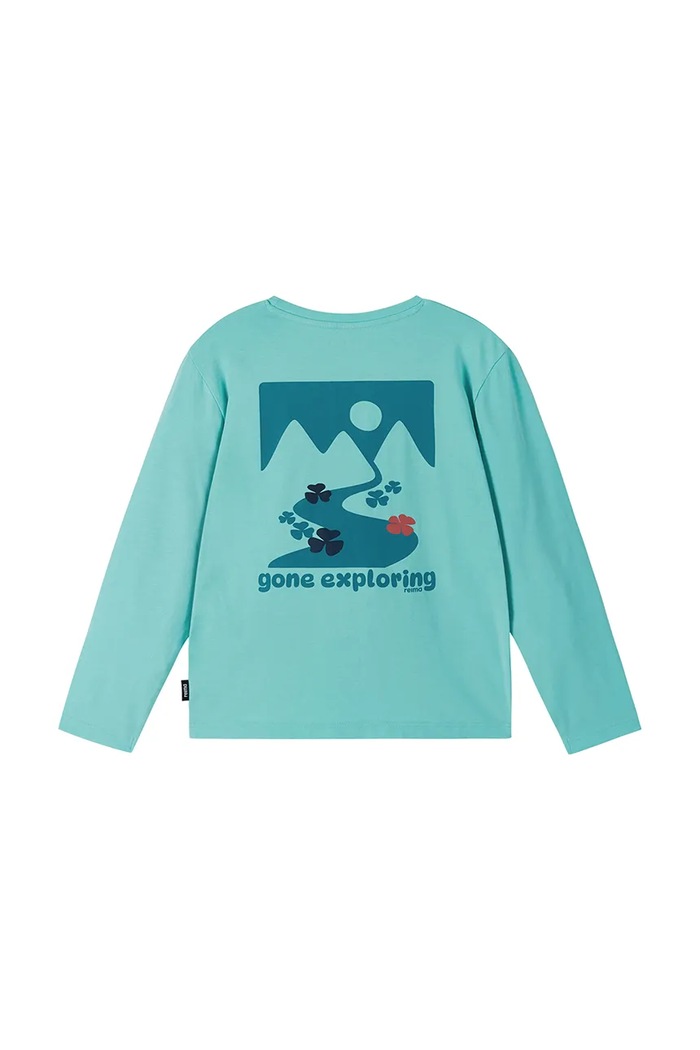 Chłopiec Reima longsleeve dziecięcy z bawełną Tosikiva 5200472A.9BY2 turkusowy
