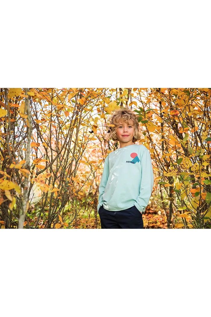 Reima longsleeve dziecięcy z bawełną Tosikiva 5200472A.9BY2 turkusowy