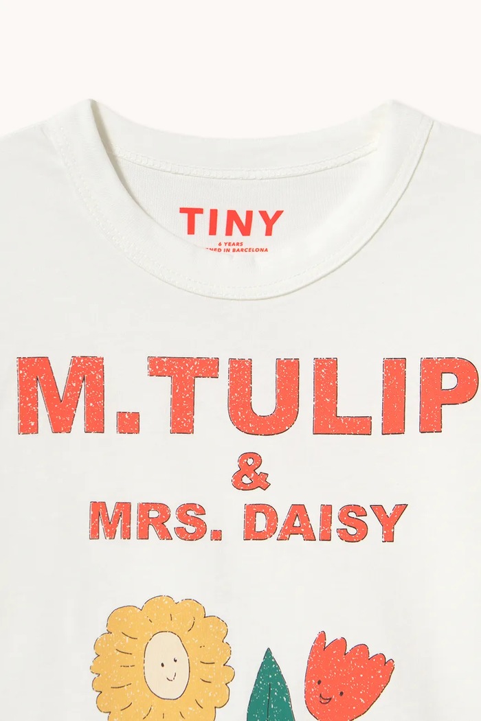 CHLAPEC Tinycottons tričko s dlouhým rukávem dětské bavlněné TULIP & DAISY GRAPHIC SLEEVE TEE AW26.421 bílá
