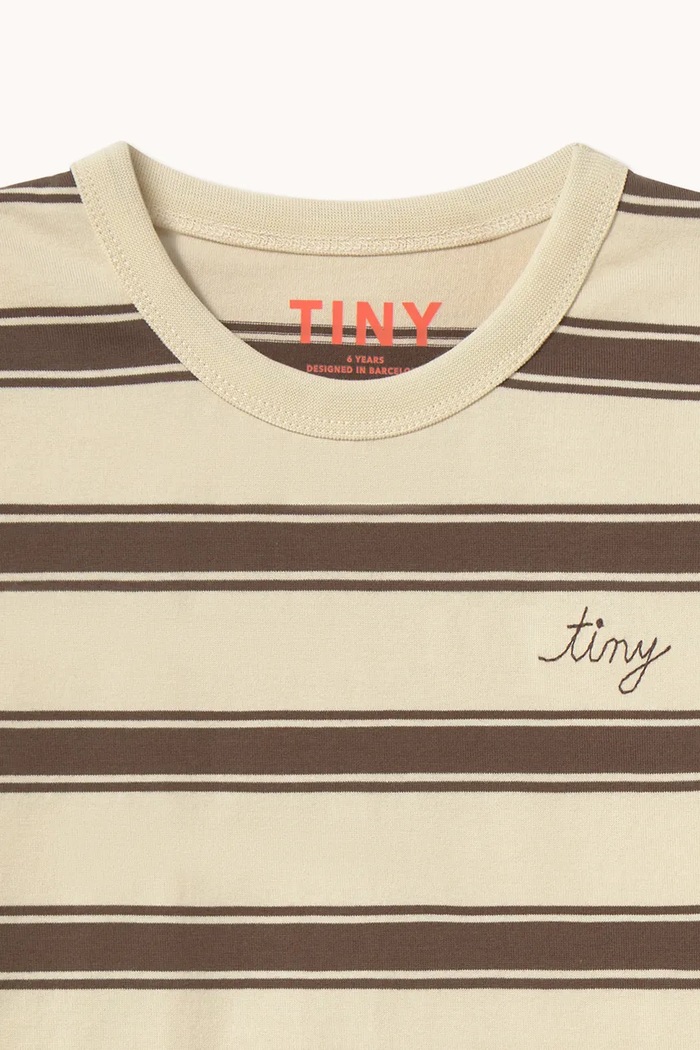 CHLAPEC Tinycottons tričko s dlouhým rukávem dětské bavlněné RETRO STRIPES SLEEVE TEE AW26.368 béžová