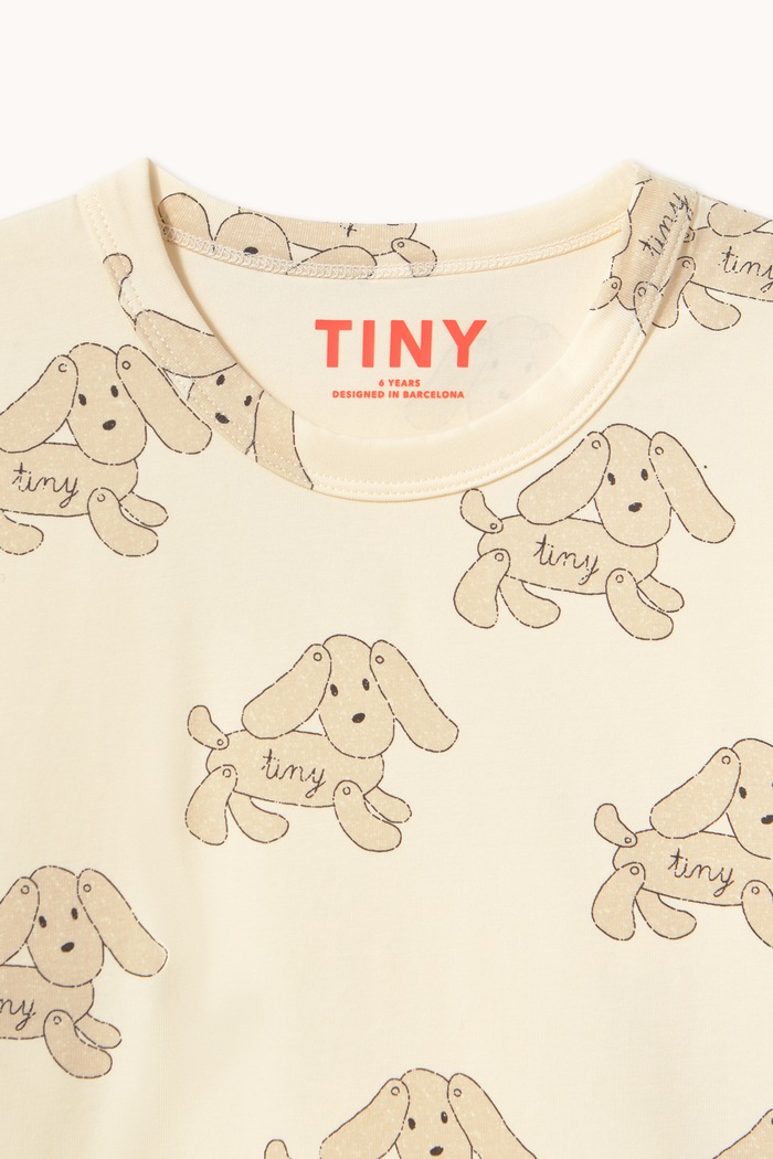 Longsleeve dziecięcy bawełniany z elastanem DOGS TEE Tinycottons AW26.297 beżowy