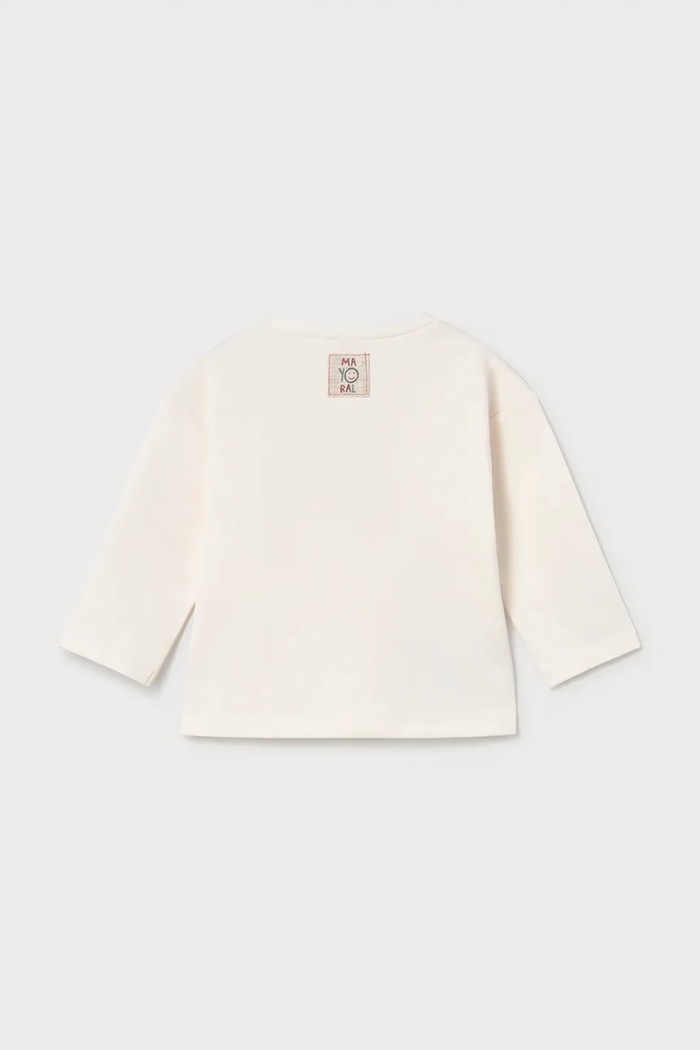 Mayoral Newborn блуза с дълги ръкави за бебе с памук 2084.2A.Newborn.9BY2 бежов AW26