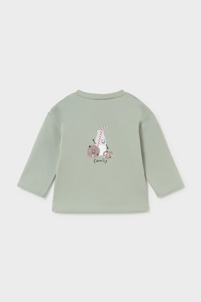 Mayoral Newborn блуза с дълги ръкави за бебе с памук 2084.2A.Newborn.9BY2 зелен AW26