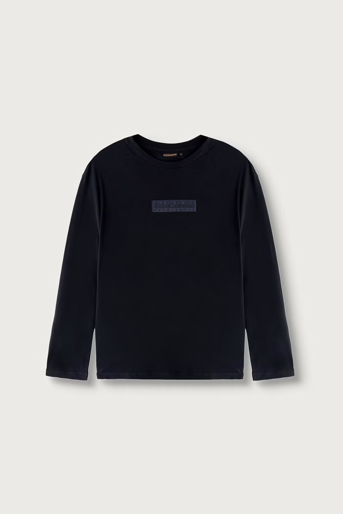 Napapijri Longsleeve dziecięcy bawełniany S-NEW BOX LOGO LS granatowy NP0A8B3N1761.134.172