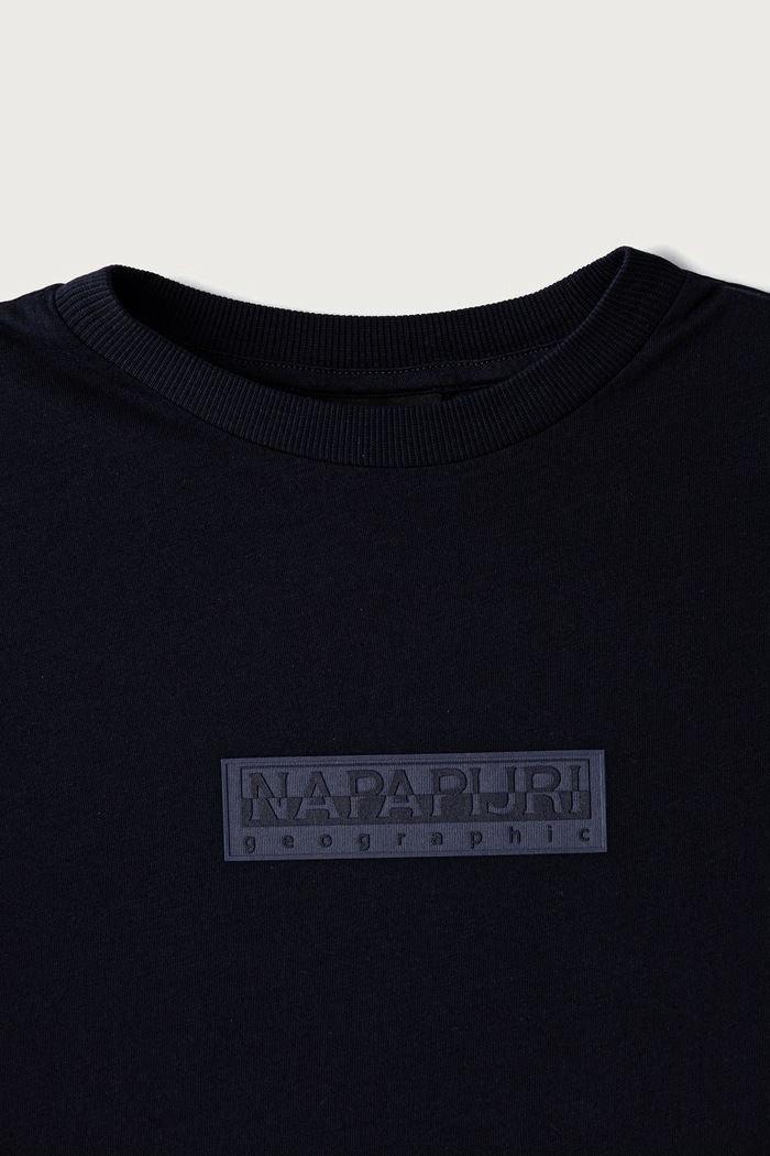 Chłopiec Napapijri Longsleeve dziecięcy bawełniany S-NEW BOX LOGO LS NP0A8B3N1761.134.172 granatowy