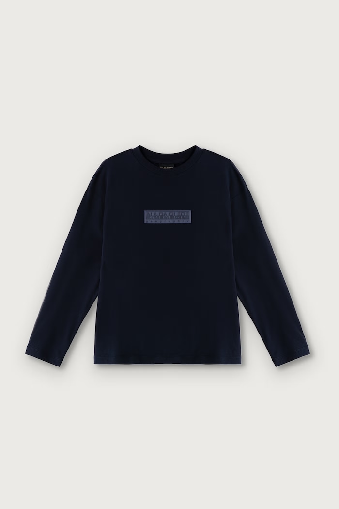 Napapijri Longsleeve dziecięcy bawełniany S-NEW BOX LOGO LS granatowy NP0A8B3N1761.122.128