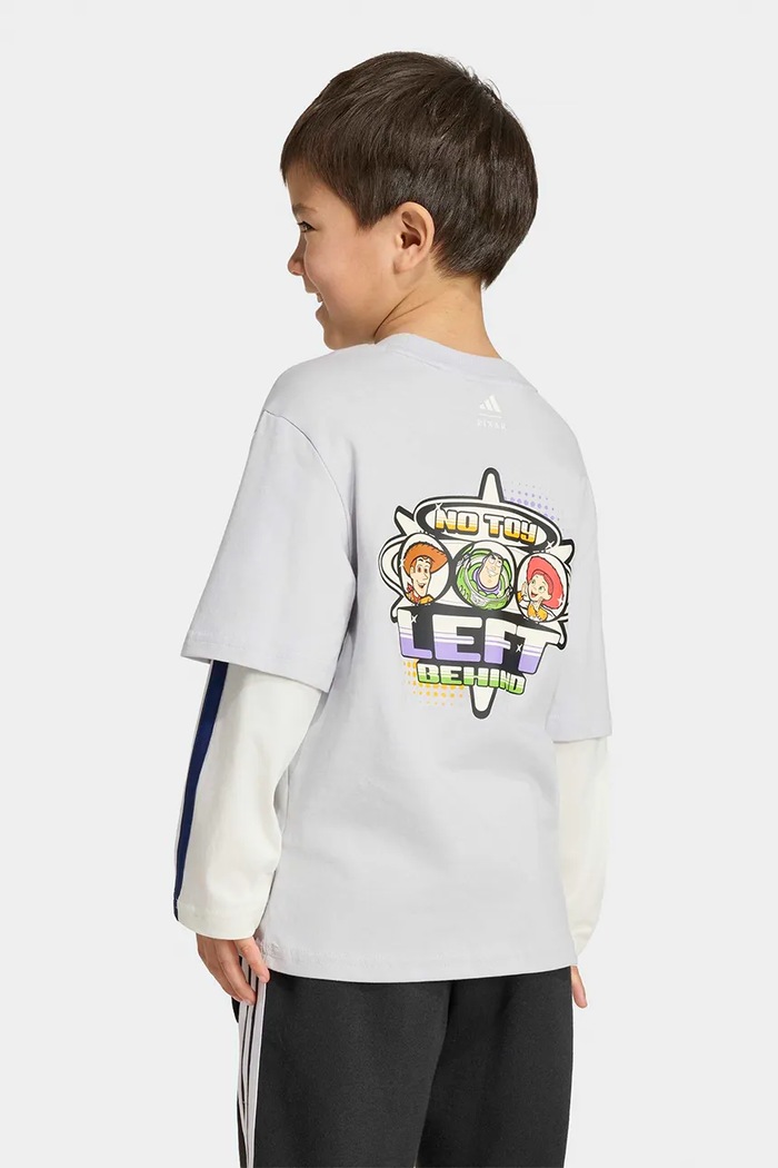 adidas лонгслів дитячий бавовняний PIXAR TOY STORY KS3945. сірий