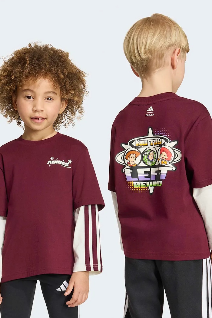 adidas лонгслів дитячий бавовняний PIXAR TOY STORY бордо KG6133