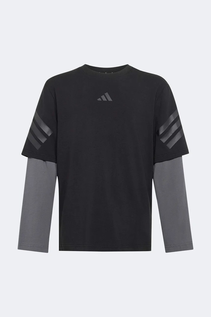 adidas longsleeve dziecięcy bawełniany z elastanem KR3652 czarny AW26