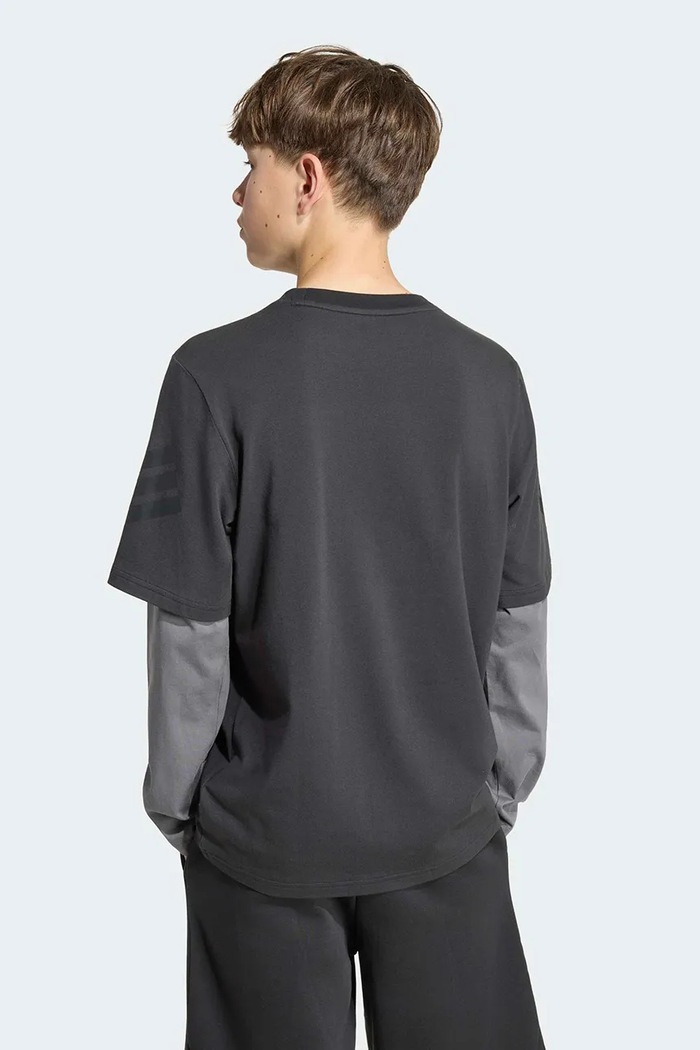adidas longsleeve dziecięcy bawełniany z elastanem KR3652 czarny