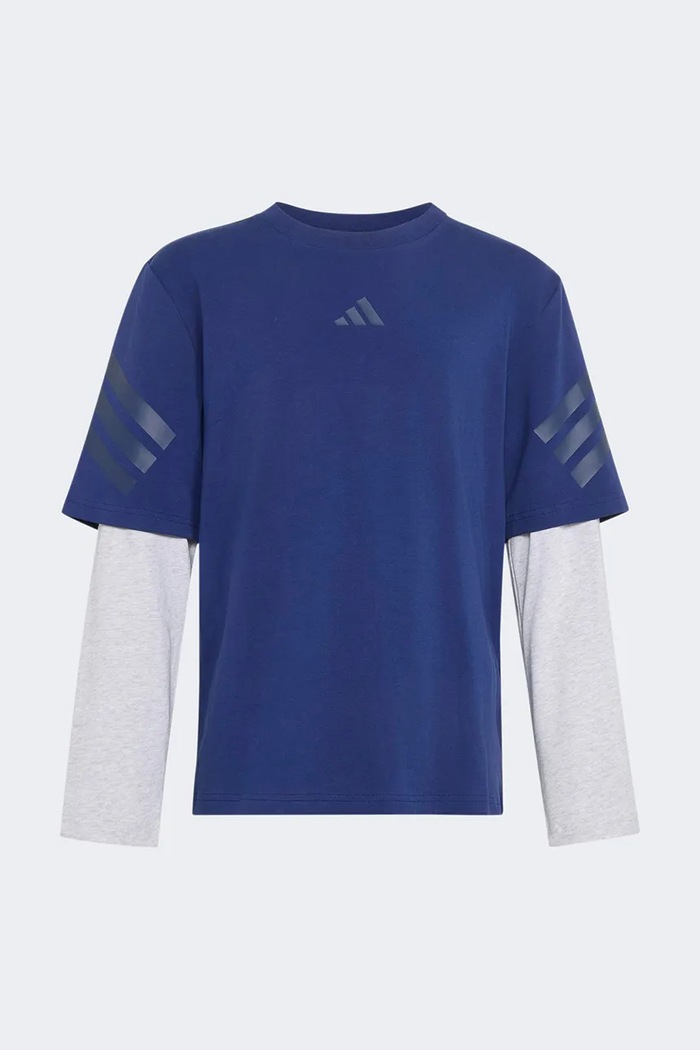 adidas tričko s dlhým rukávom detské bavlnené s elastanom KR3651 modrá AW26
